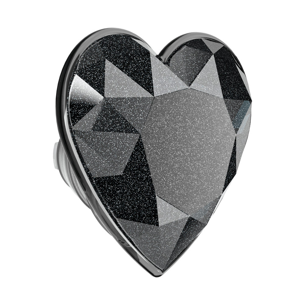 Crystal Heart Black Glitter — MagSafe PopGrip - US 24872