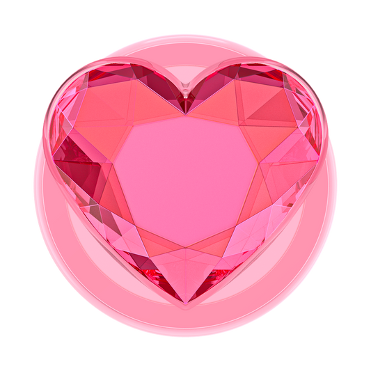Crystal Heart Neon Pink — MagSafe PopGrip - US 07912