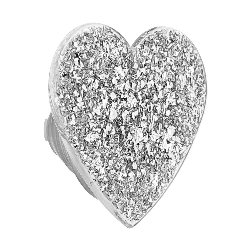 Confetti Heart Silver Sizzle — MagSafe PopGrip - US 37153