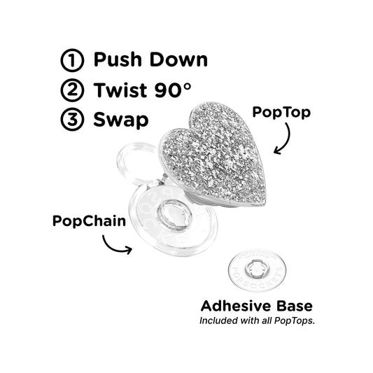 Confetti Heart Silver Sizzle — PopTop - US 18492