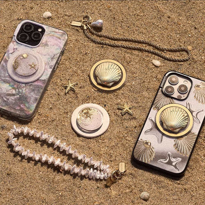 Coral Pearl Clam Charm — Phone Wristlet - US 74509