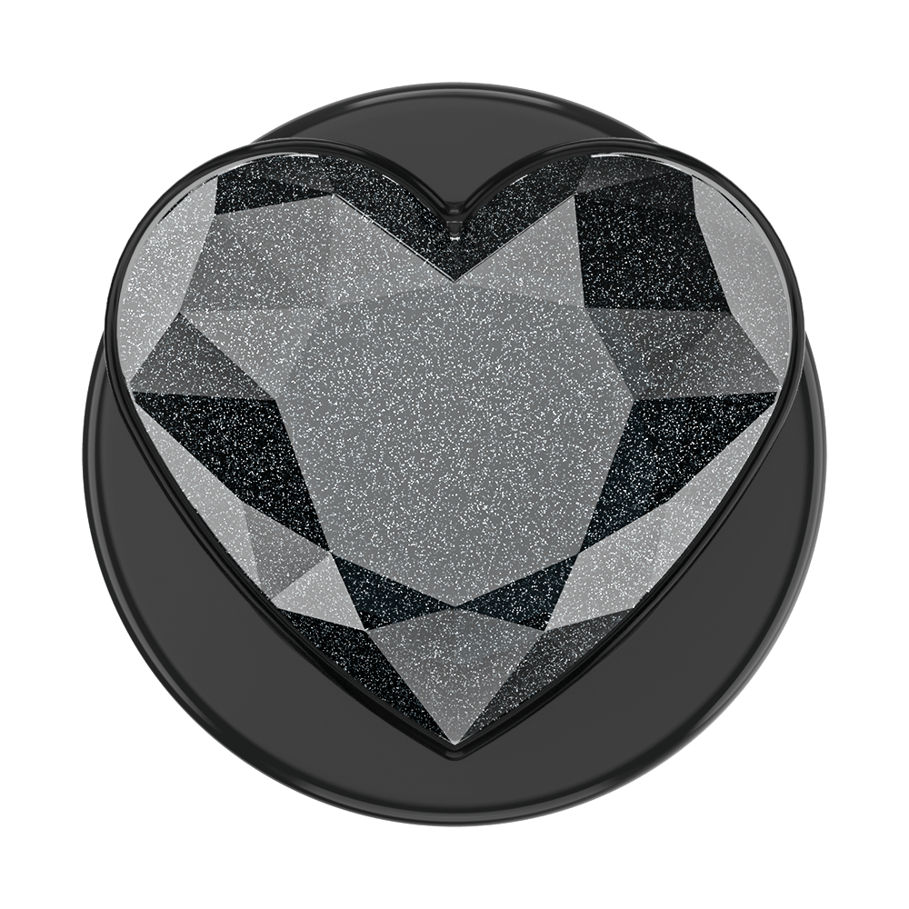 Crystal Heart Black Glitter —  MagSafe PopGrip - US 24872