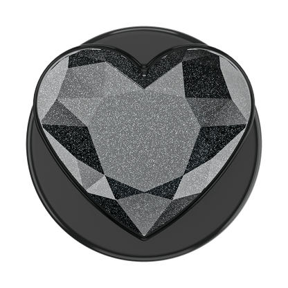 Crystal Heart Black Glitter —  MagSafe PopGrip - US 24053