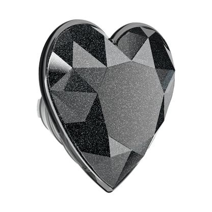 Crystal Heart Black Glitter —  MagSafe PopGrip - US 24053