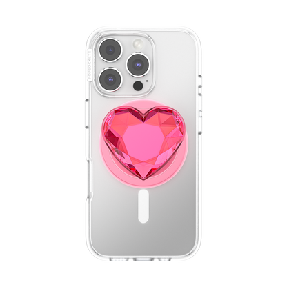 Crystal Heart Neon Pink —  MagSafe PopGrip - US 07912