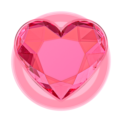 Crystal Heart Neon Pink —  MagSafe PopGrip - US 22391