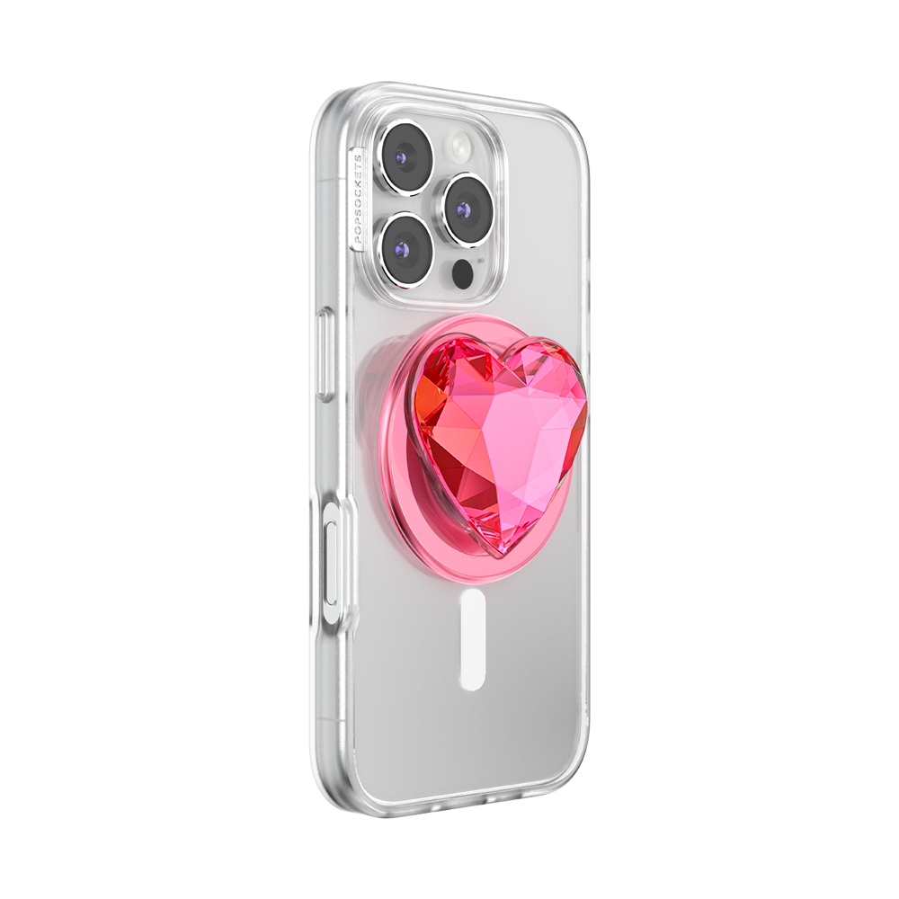 Crystal Heart Neon Pink —  MagSafe PopGrip - US 77726