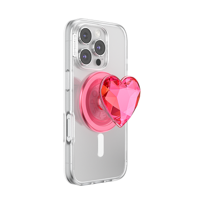 Crystal Heart Neon Pink —  MagSafe PopGrip - US 22391