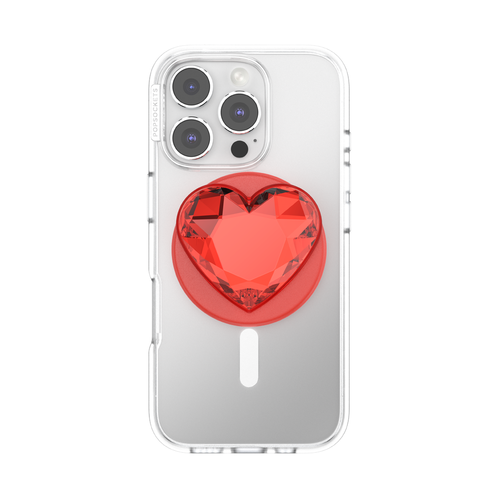 Crystal Heart Rosso —  MagSafe PopGrip - US 97098