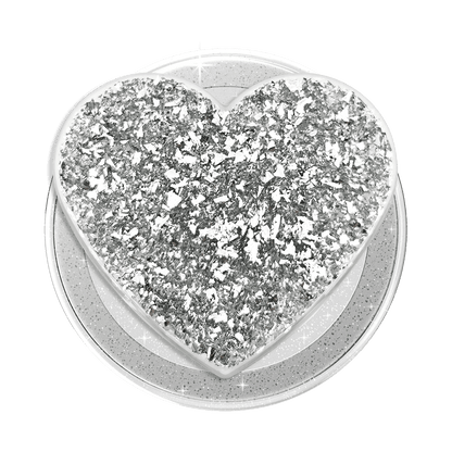 Confetti Heart Silver Sizzle — MagSafe PopGrip - US 37153