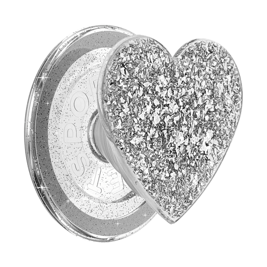 Confetti Heart Silver Sizzle — MagSafe PopGrip - US 72290