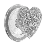 Confetti Heart Silver Sizzle — MagSafe PopGrip - US 94298