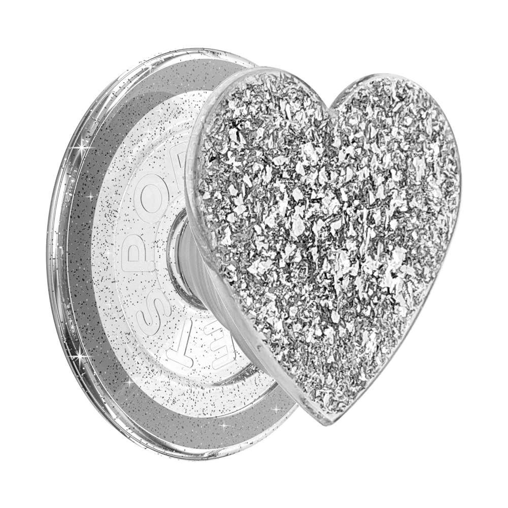 Confetti Heart Silver Sizzle — MagSafe PopGrip - US 55053