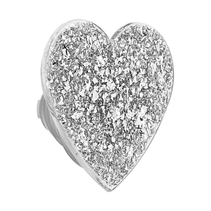 Confetti Heart Silver Sizzle — MagSafe PopGrip - US 94298