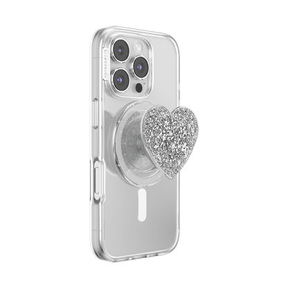 Confetti Heart Silver Sizzle — MagSafe PopGrip - US 37153