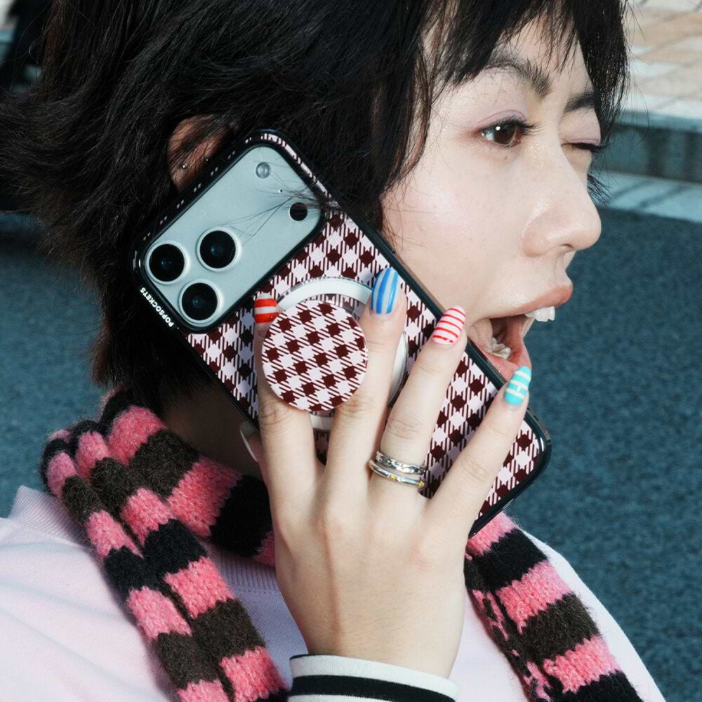 Black Cherry Gingham — MagSafe PopGrip - US 66672